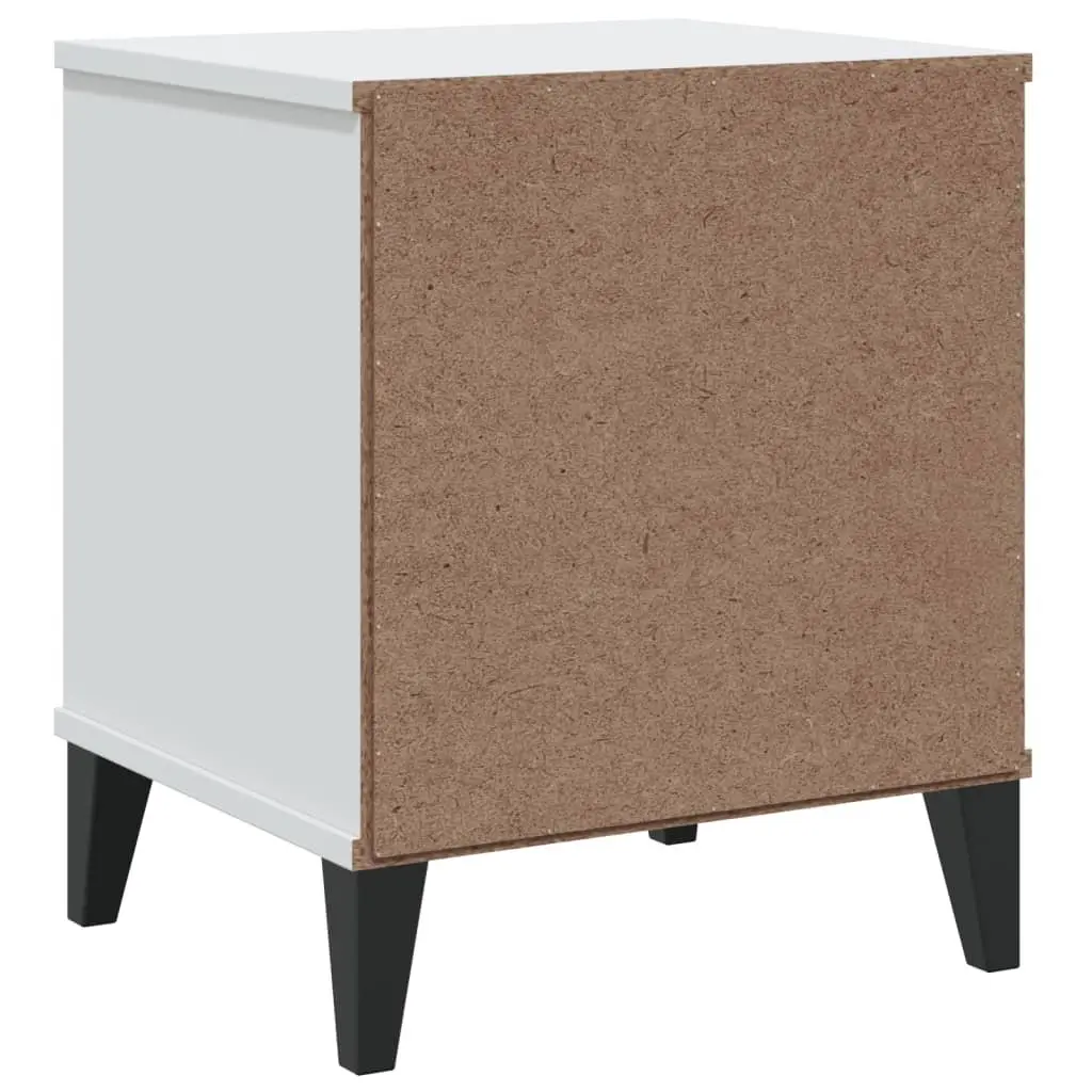 White Engineered Wood Nightstand for Storage