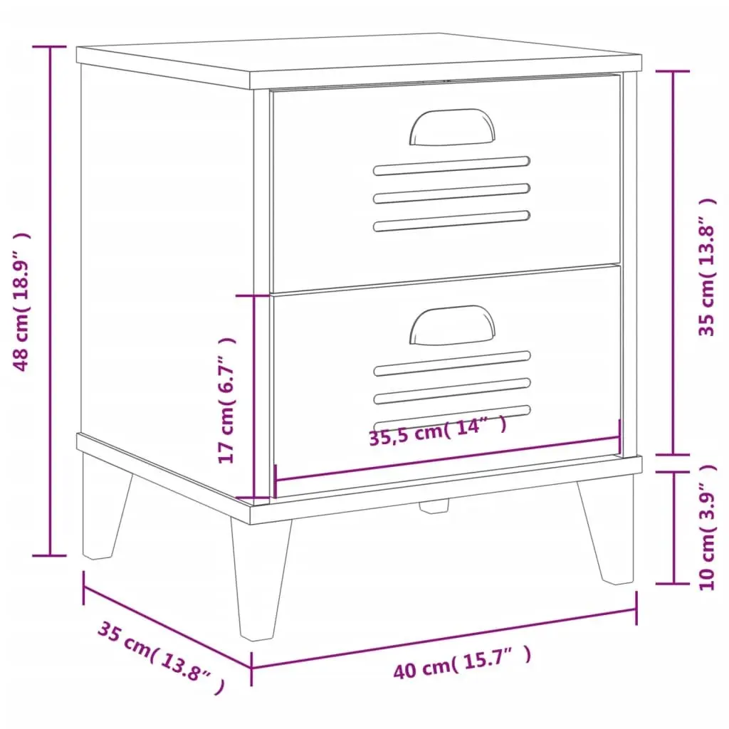 White Engineered Wood Nightstand for Storage