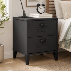 Anthracite Grey Engineered Wood Bedside Cabinet