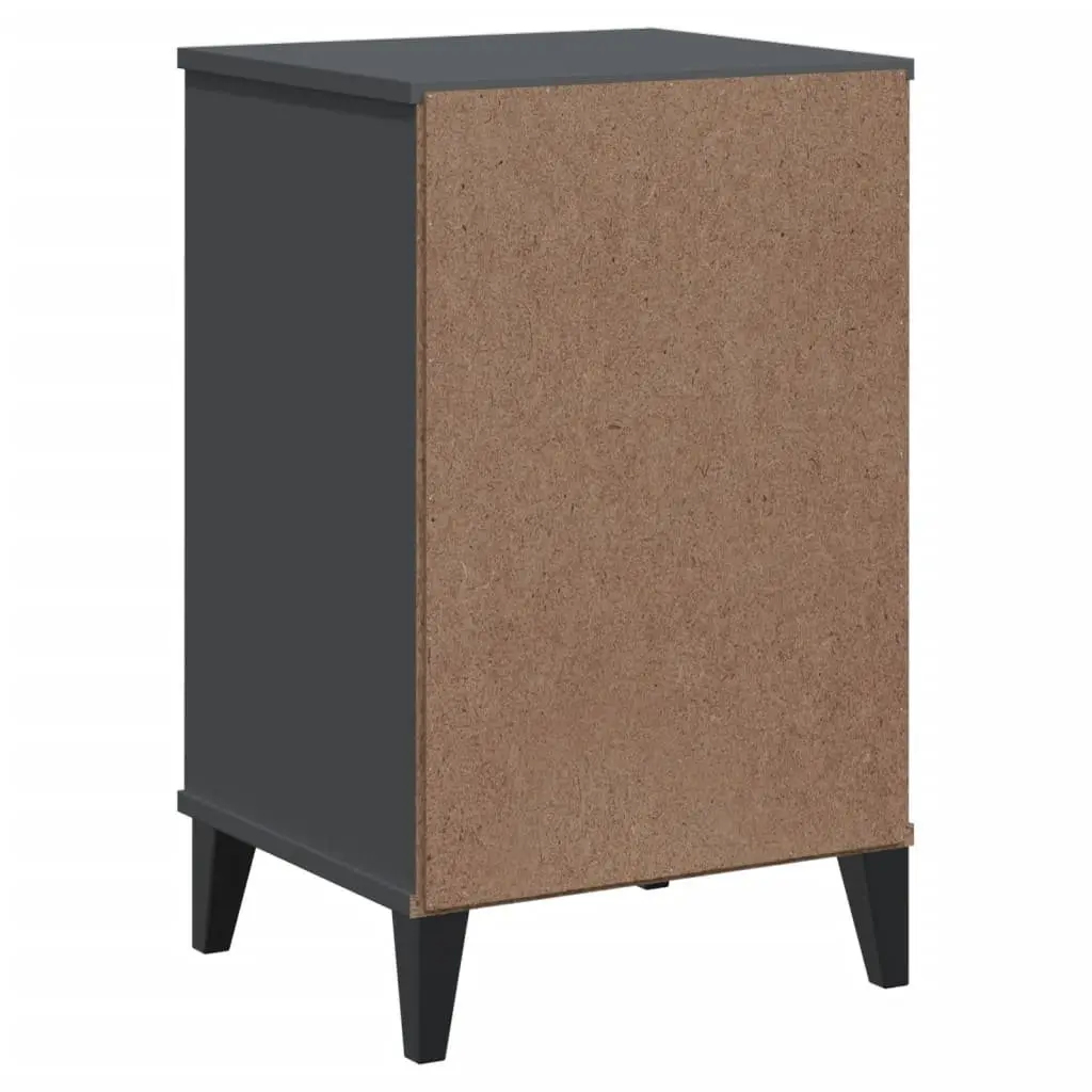 Engineered Wood Nightstand with Storage in Anthracite Grey