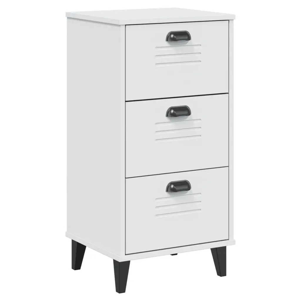 White Engineered Wood Bedside Cabinet