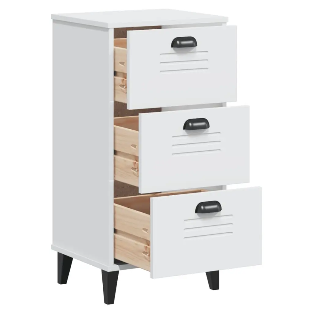 White Engineered Wood Bedside Cabinet