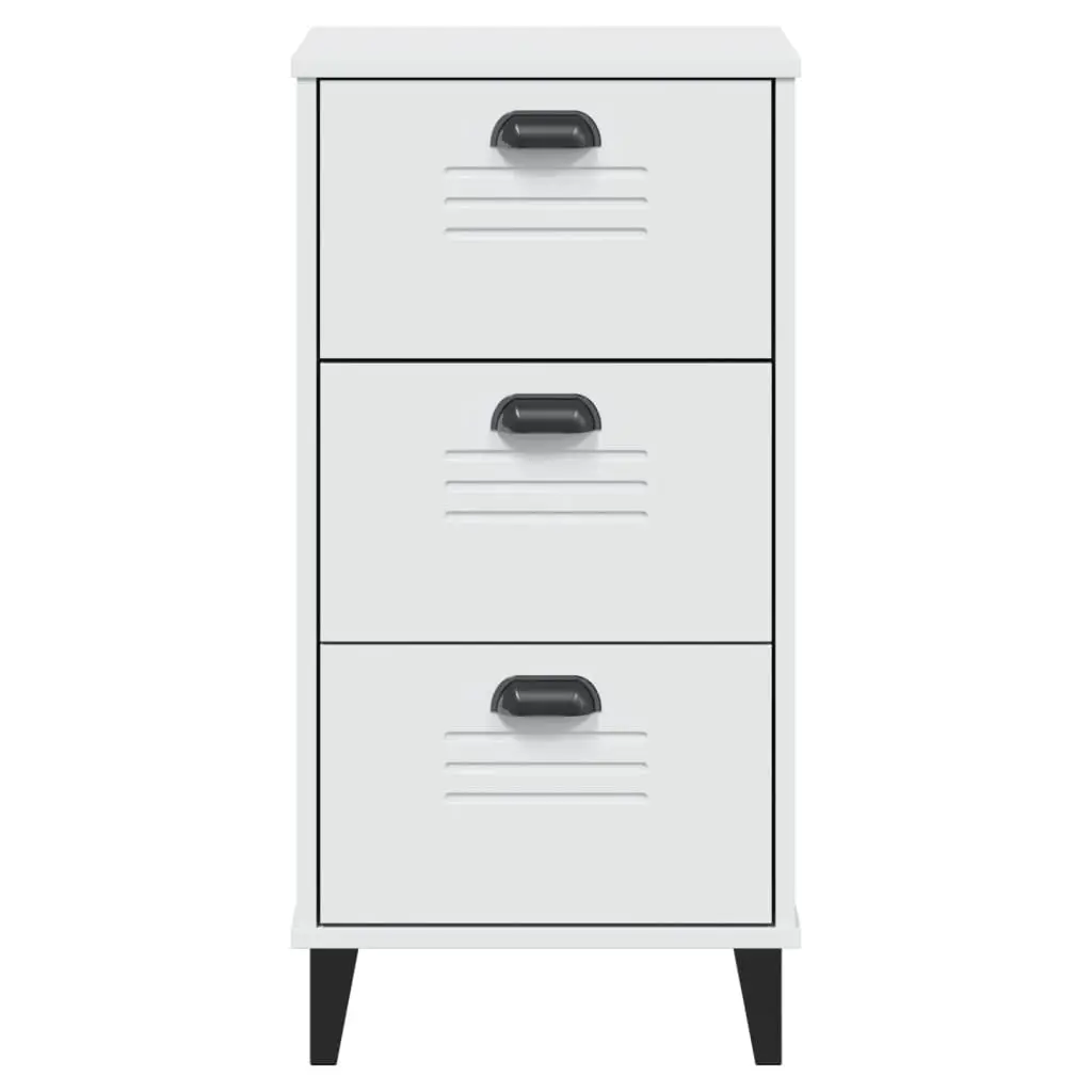 White Engineered Wood Bedside Cabinet