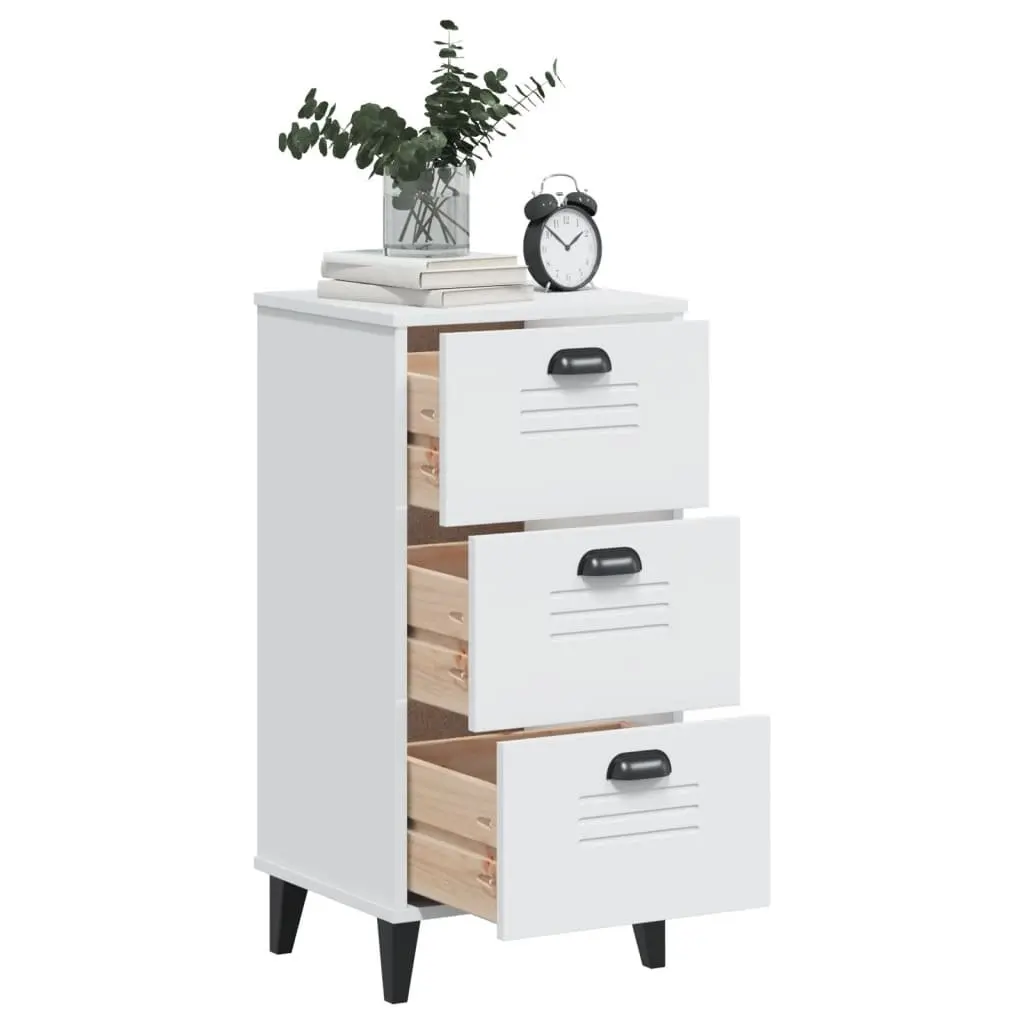 White Engineered Wood Bedside Cabinet