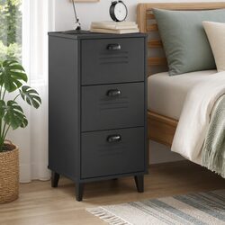 Engineered Wood Nightstand in Anthracite Grey