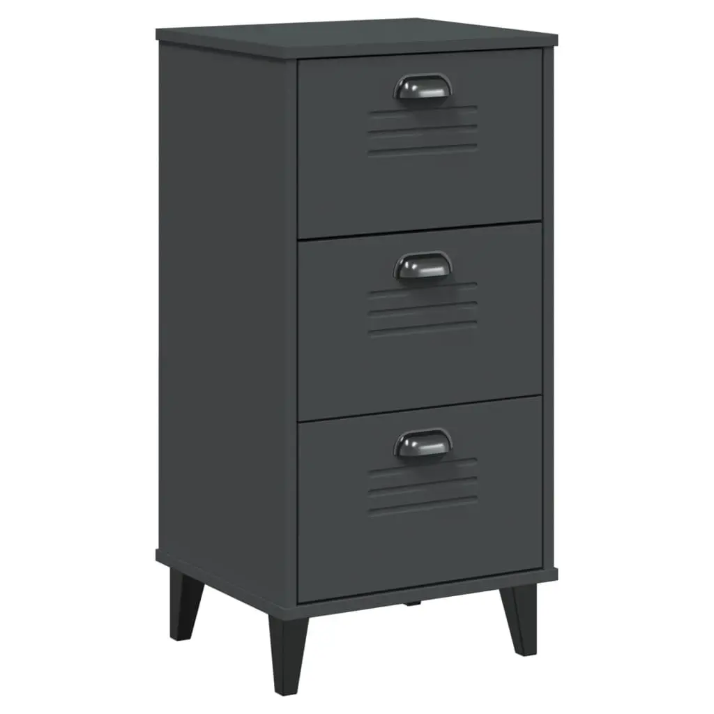 Engineered Wood Nightstand in Anthracite Grey