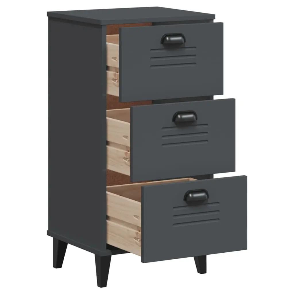 Engineered Wood Nightstand in Anthracite Grey