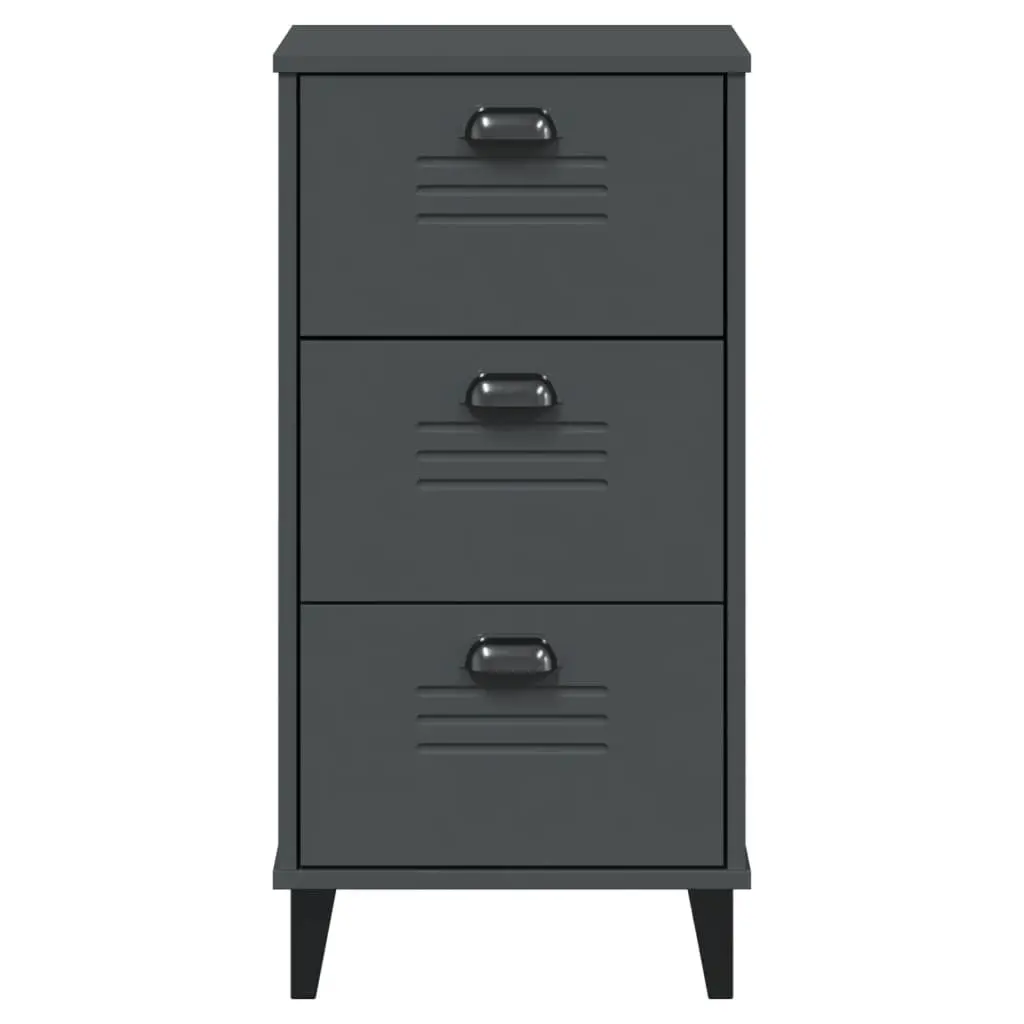 Engineered Wood Nightstand in Anthracite Grey