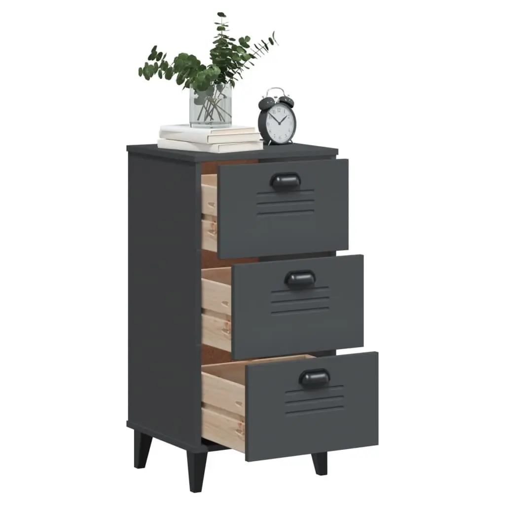 Engineered Wood Nightstand in Anthracite Grey