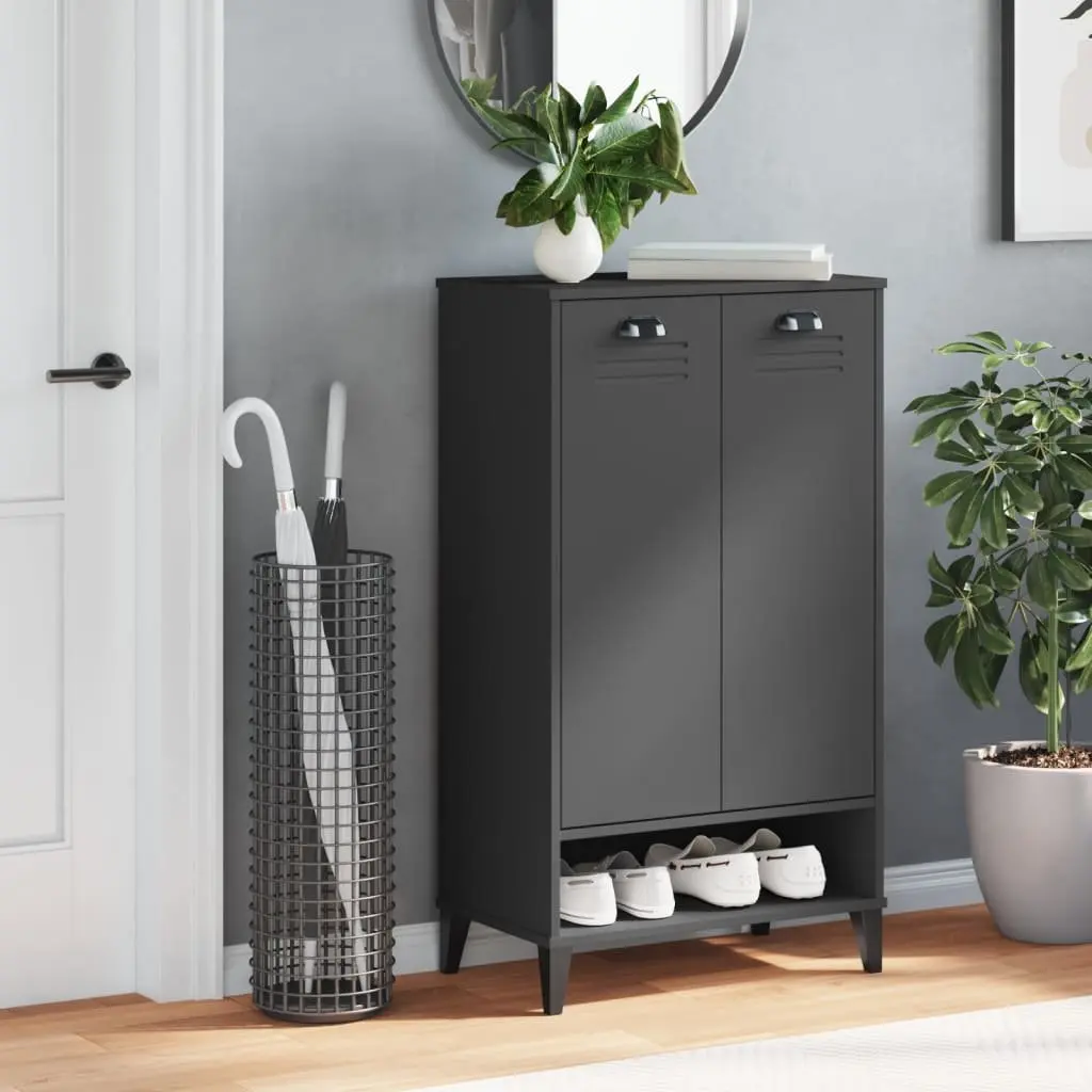 Anthracite Grey Shoe Cabinet with Durable Construction