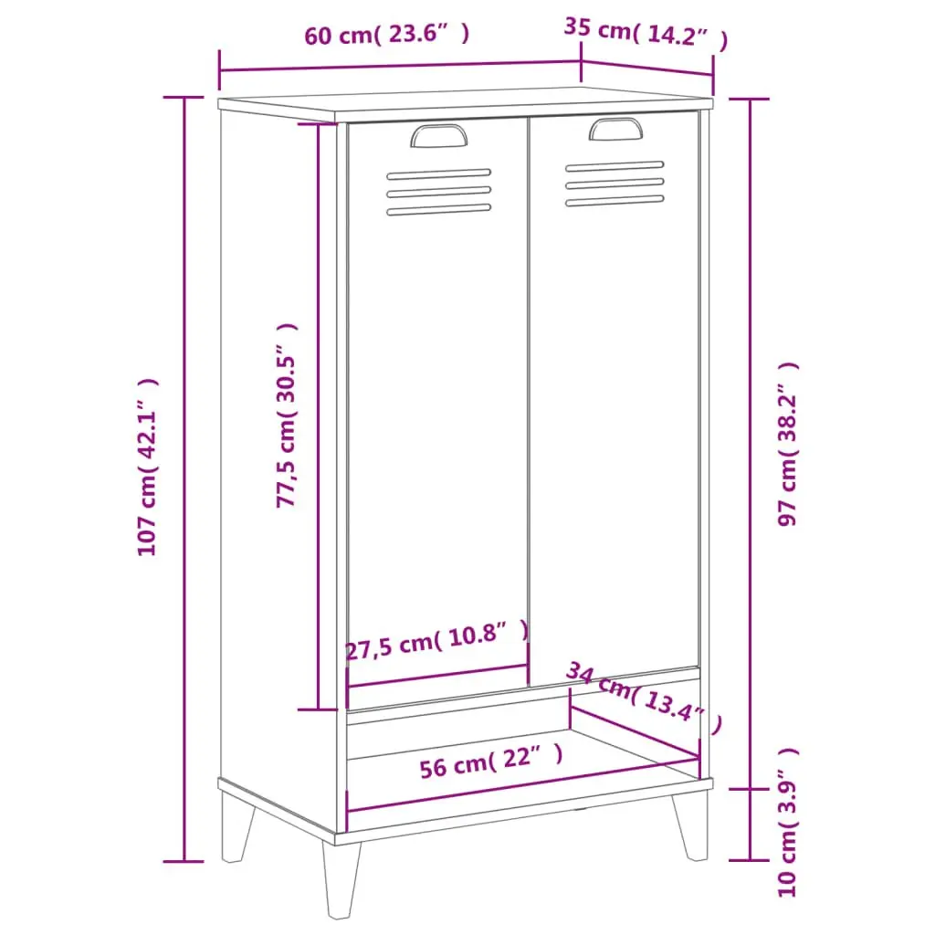 Anthracite Grey Shoe Cabinet with Durable Construction