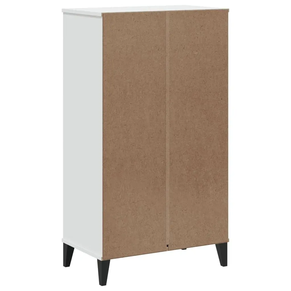 White Engineered Wood Shoe Cabinet with Flip Drawers