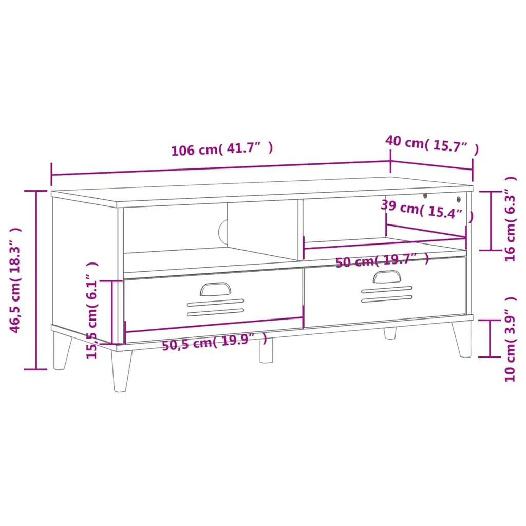 White Engineered Wood TV Cabinet with Cable Management