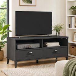 Engineered Wood Anthracite Grey TV Cabinet with Storage