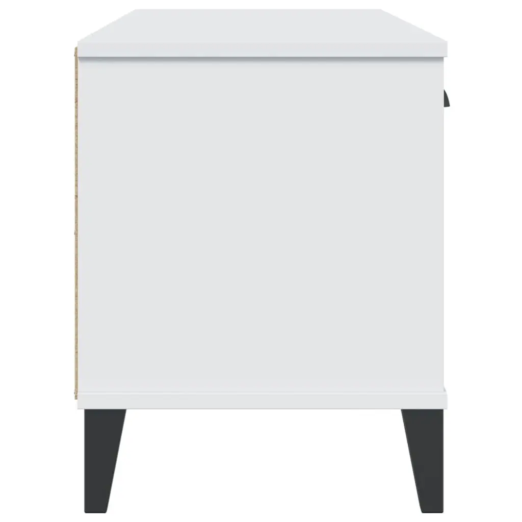 Shoe Bench White Storage Organiser Seating Cabinet Industrial Design Engineered