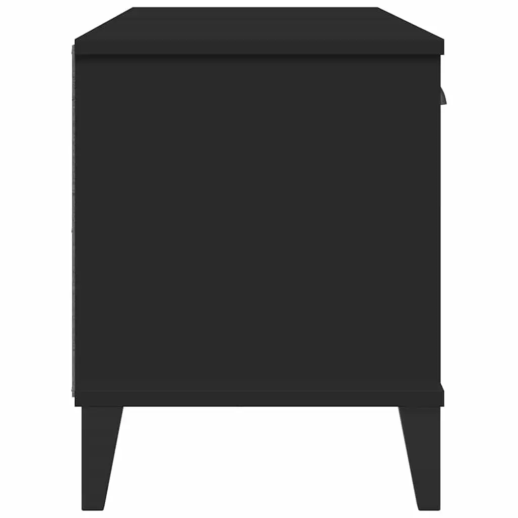 Shoe Bench Engineered Wood 106 x 35 x 45 cm Black
