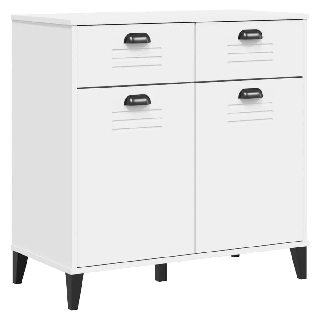 White Industrial Sideboard Storage Cabinet 80x40x80 cm