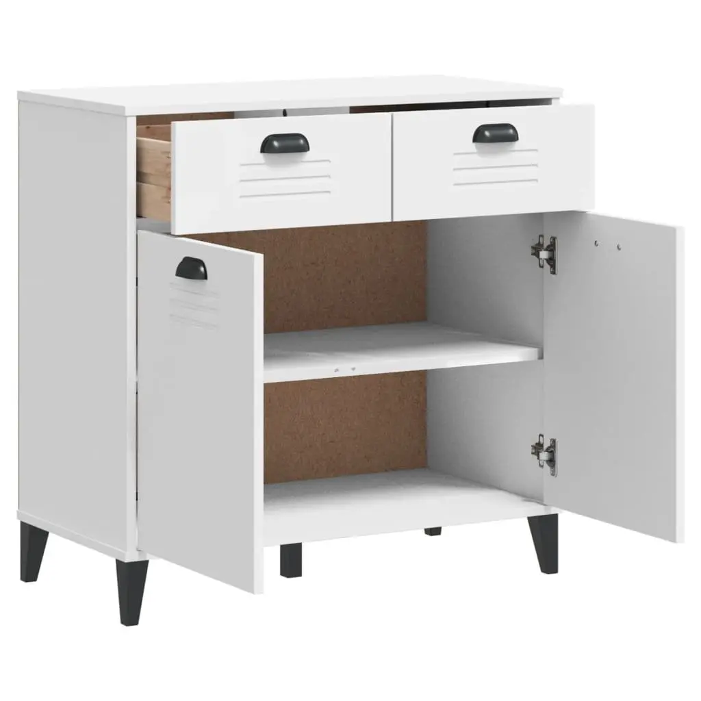 White Industrial Sideboard Storage Cabinet 80x40x80 cm