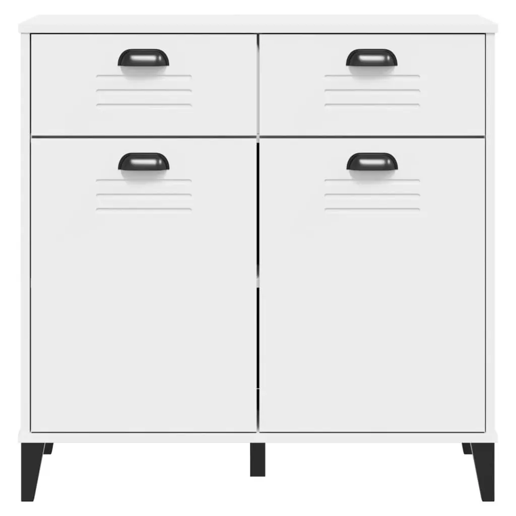 White Industrial Sideboard Storage Cabinet 80x40x80 cm
