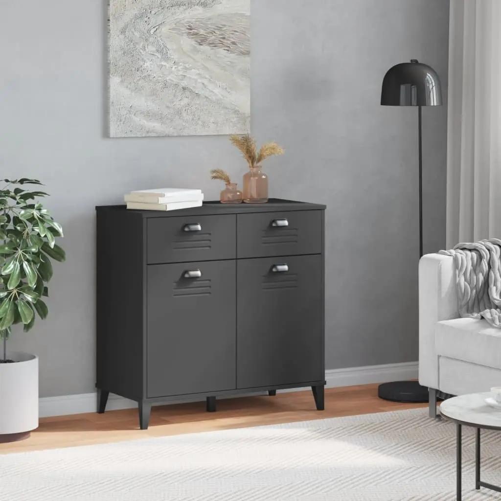 Industrial Style Anthracite Grey Sideboard Storage Unit