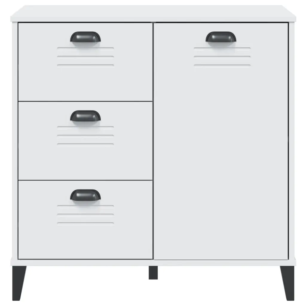 Sideboard White 80x40x80cm Industrial Design Cabinet Storage Buffet Hallway
