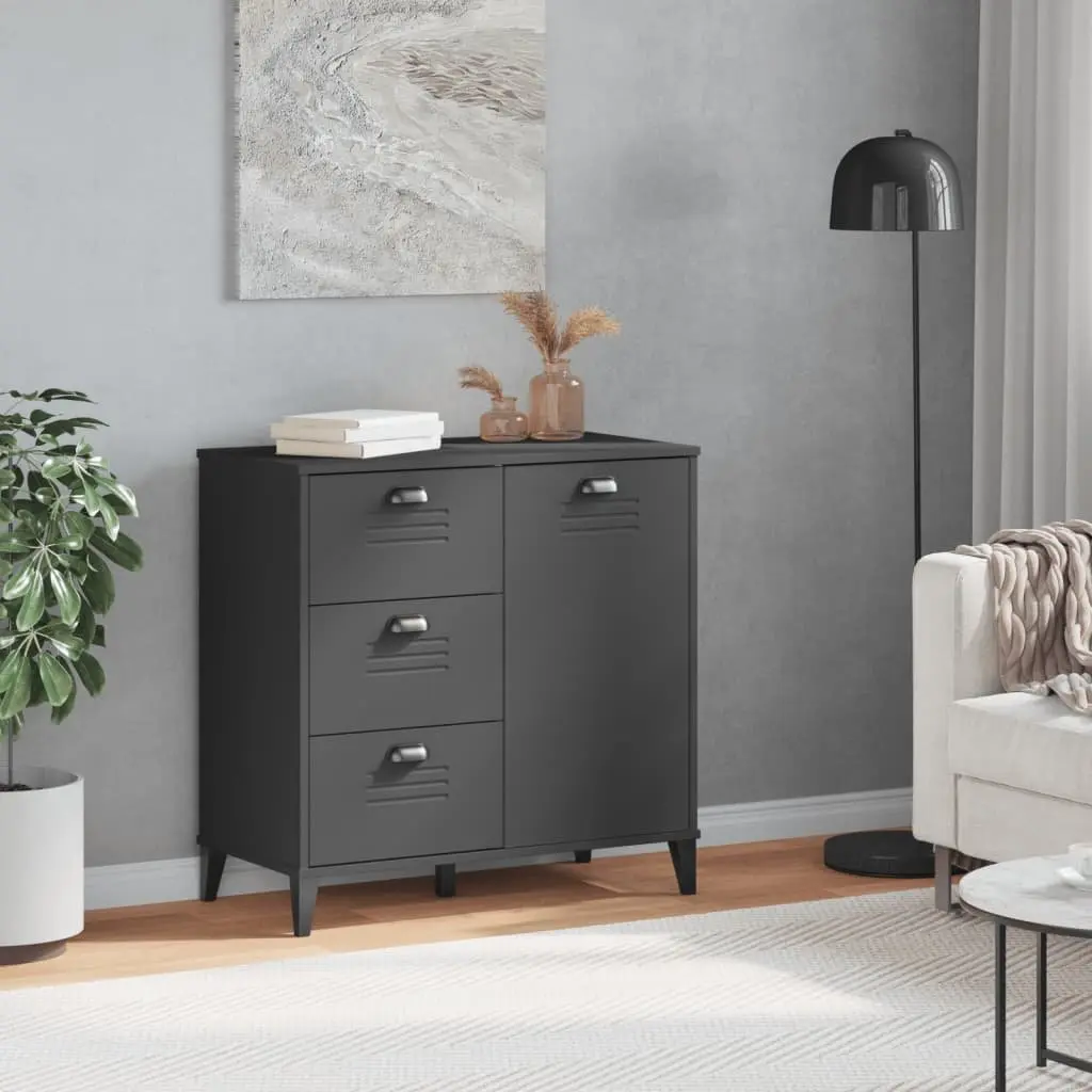 Industrial Sideboard Storage Cabinet in Anthracite Grey