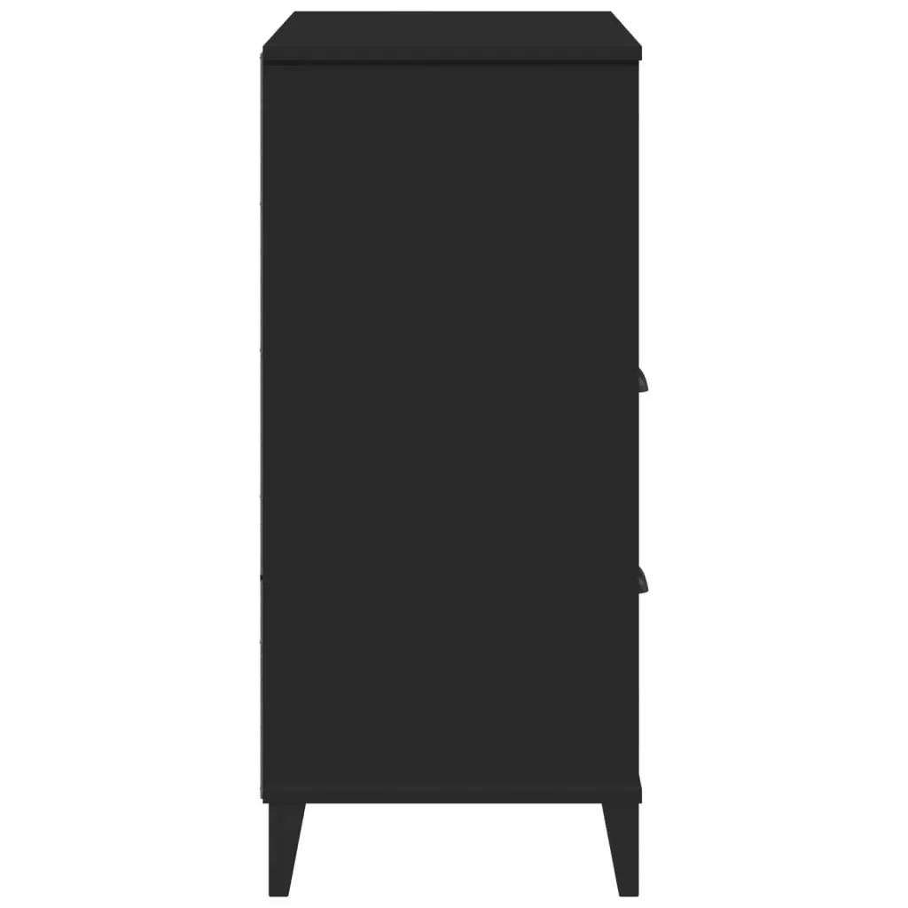 Industrial Bookcase Engineered Wood 80x40x90cm Black
