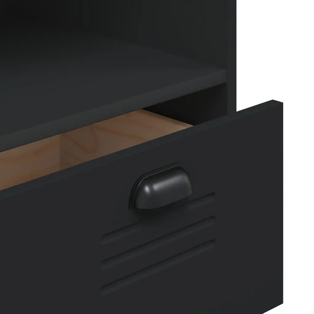 Industrial Bookcase Engineered Wood 80x40x90cm Black