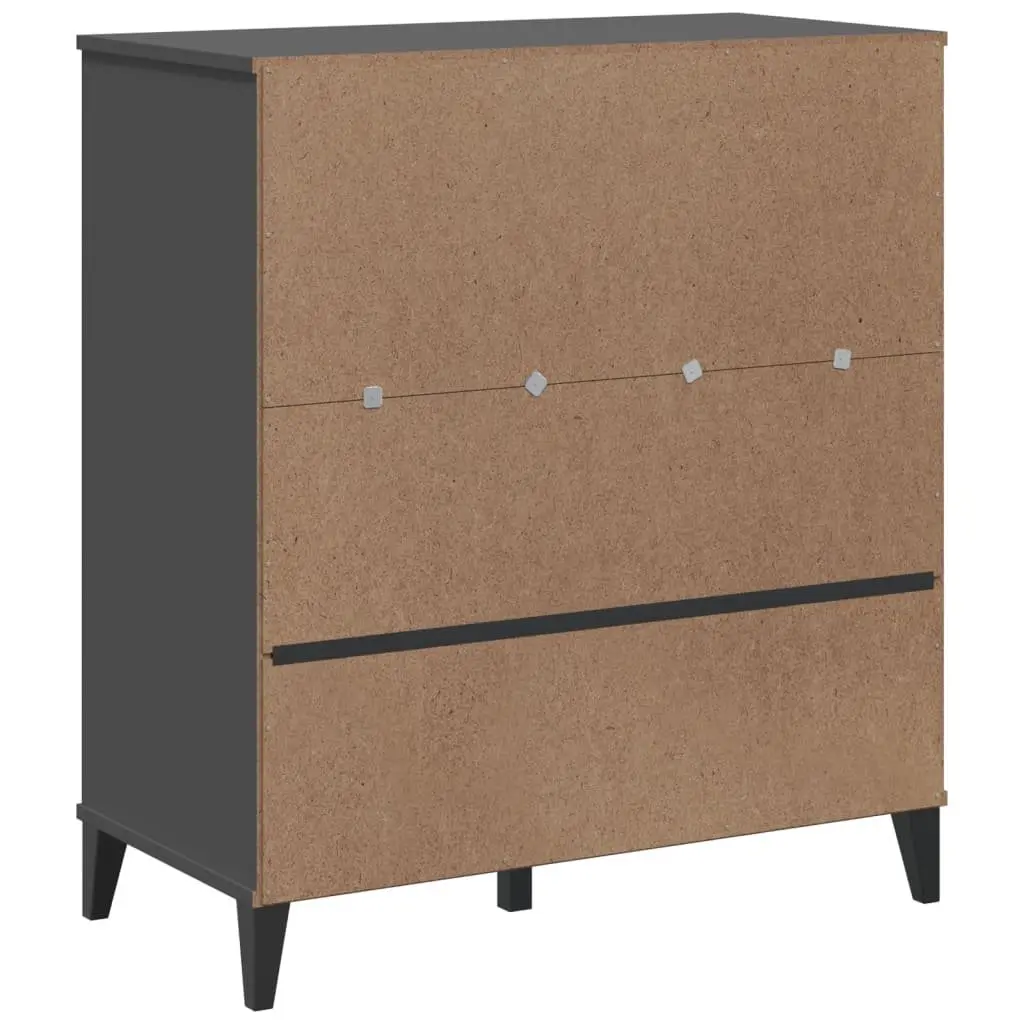 Anthracite Grey Engineered Wood Industrial Bookcase