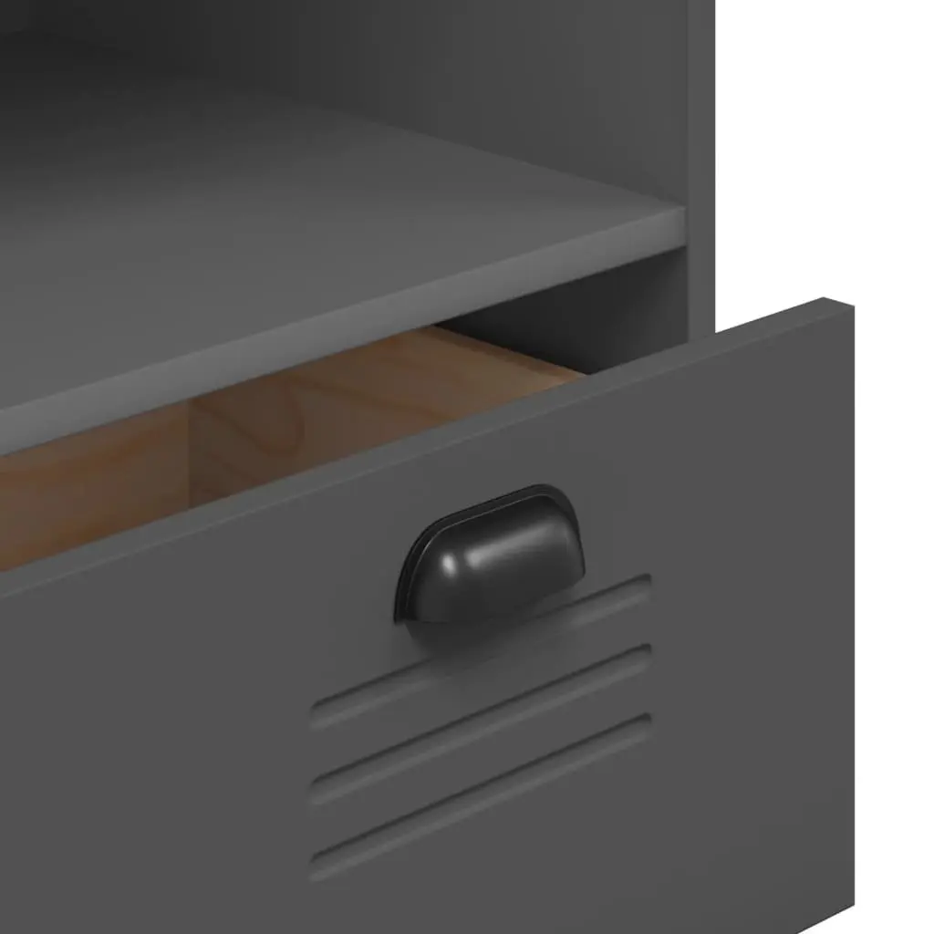 Anthracite Grey Engineered Wood Industrial Bookcase