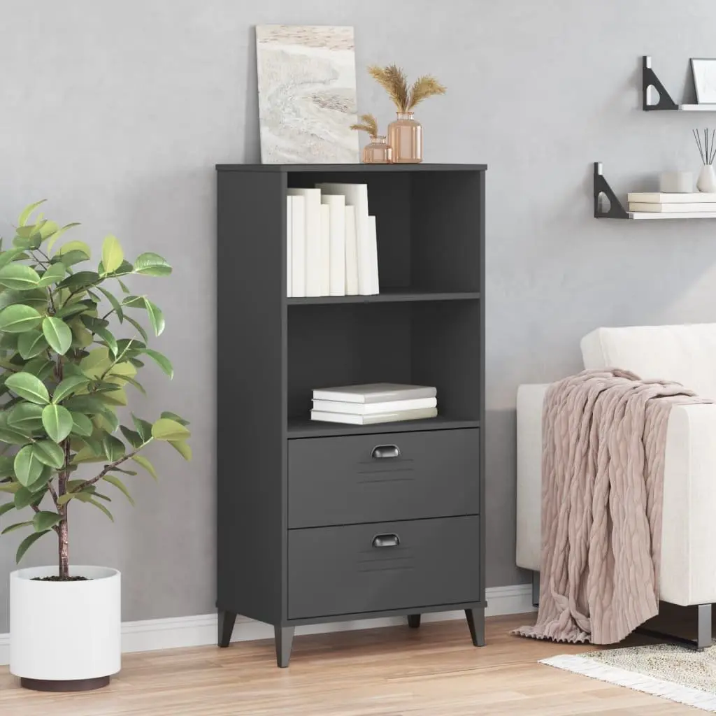 Industrial Bookcase Storage in Anthracite Grey