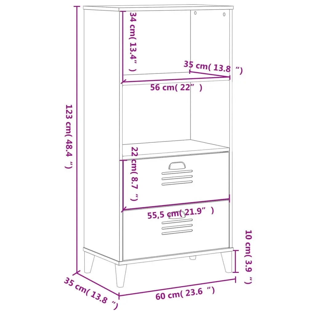 Industrial Bookcase Storage in Anthracite Grey