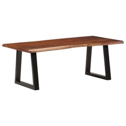 Acacia Wood Coffee Table with Live Edge Brown 110x55x40 cm