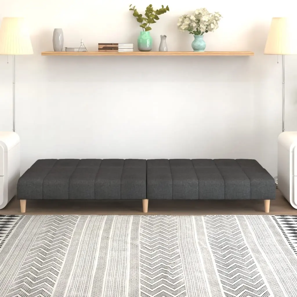 2-Seater Sofa Bed in Grey Fabric