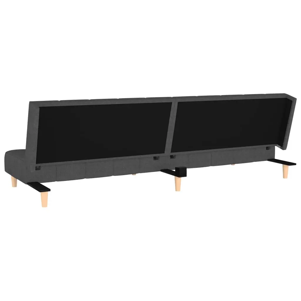 2-Seater Sofa Bed in Grey Fabric