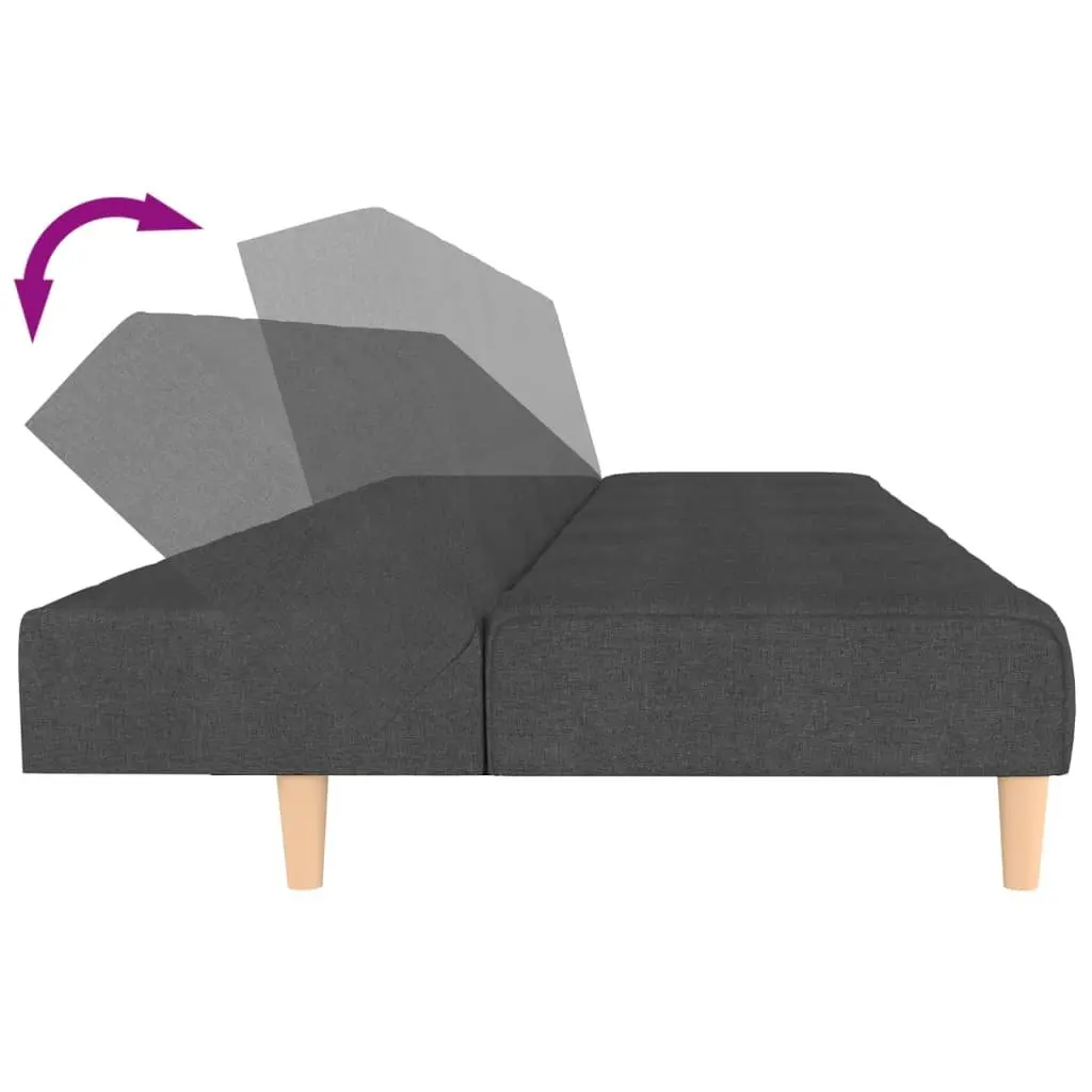 2-Seater Sofa Bed in Grey Fabric