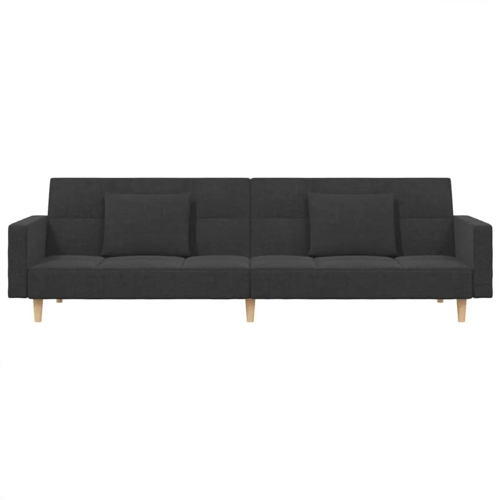 Sofa Bed Fabric Grey 2-Seater Convertible Day Bed