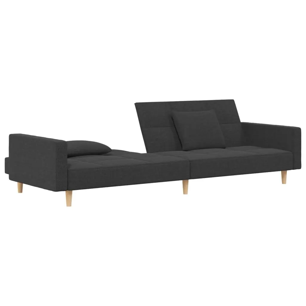 Sofa Bed Fabric Grey 2-Seater Convertible Day Bed