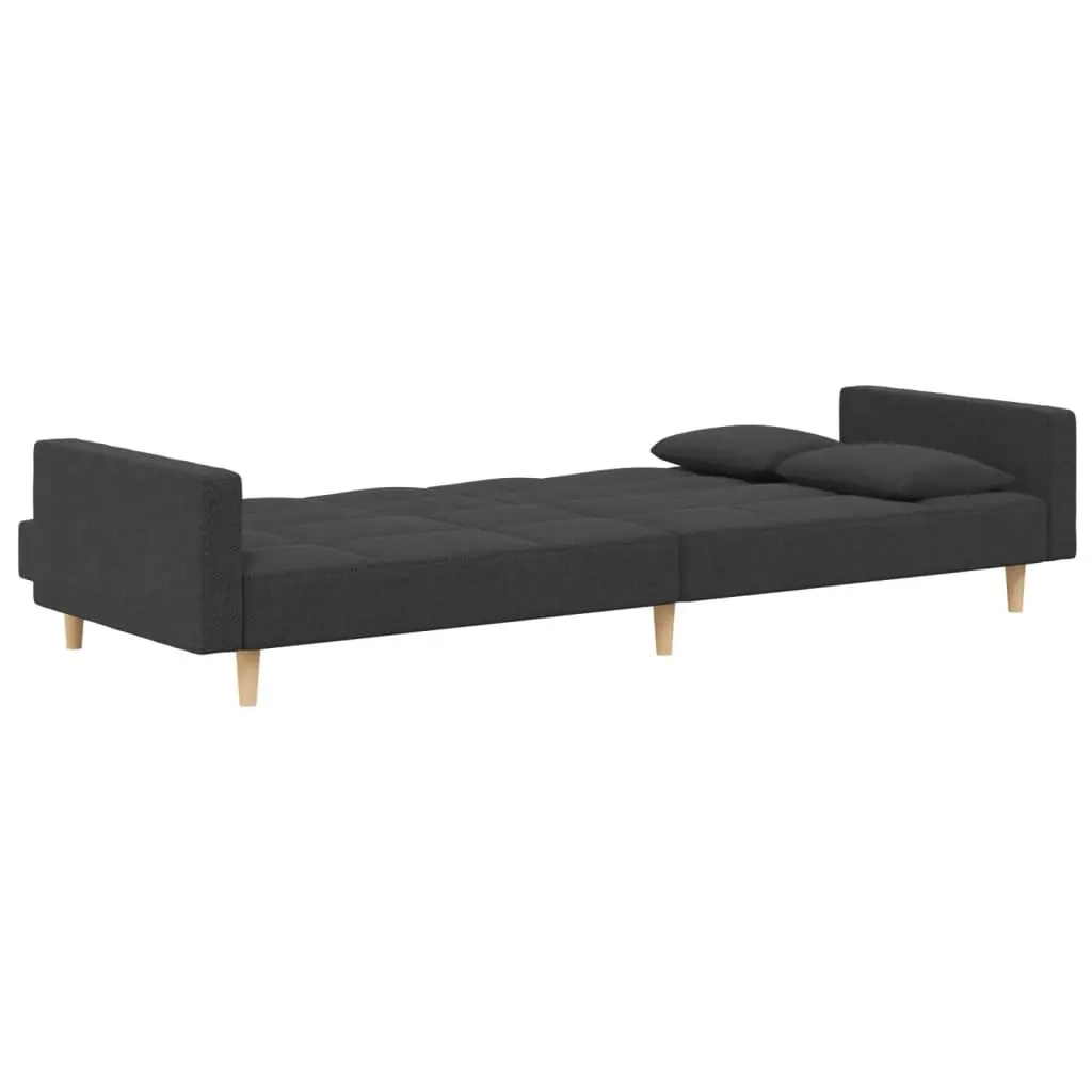 Sofa Bed Fabric Grey 2-Seater Convertible Day Bed