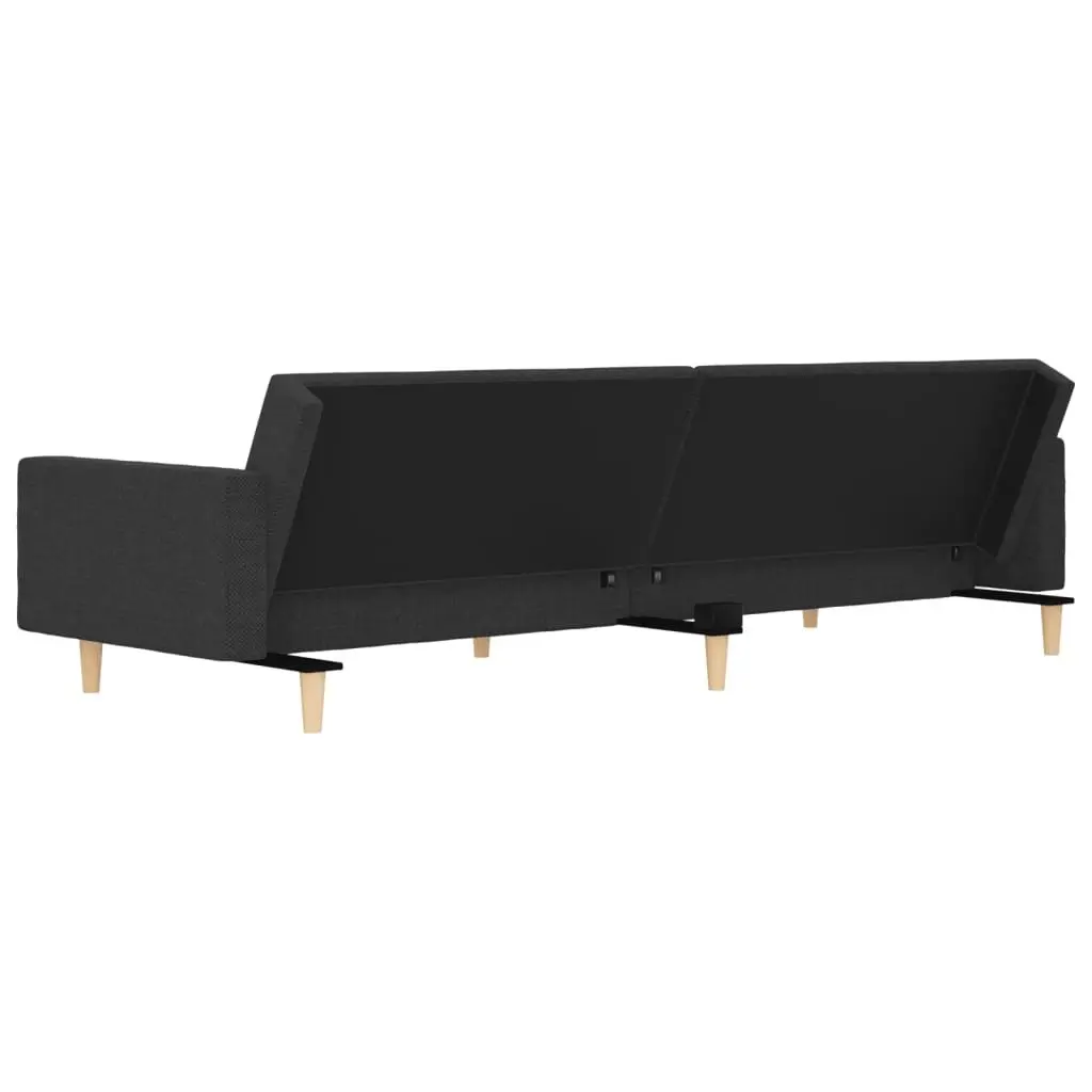 Sofa Bed Fabric Grey 2-Seater Convertible Day Bed