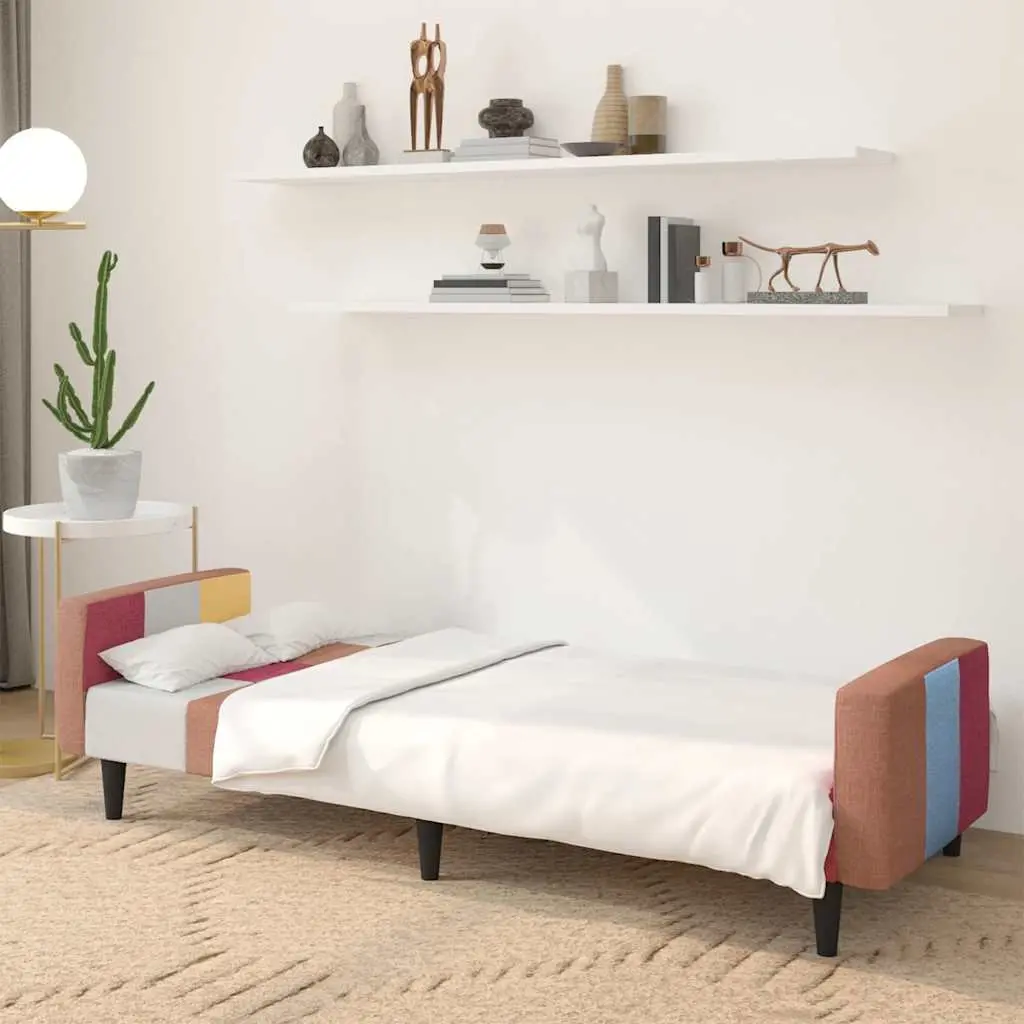 2-Seater Sofa Bed with Fabric Upholstery