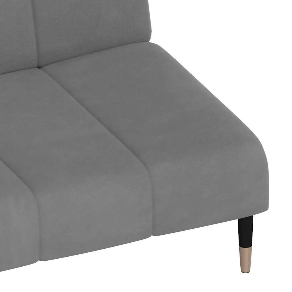 Grey Velvet 2-Seater Sofa Bed for Guests