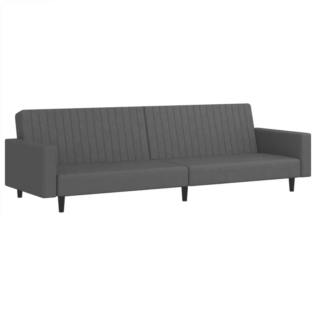 Convertible Sofa Bed Velvet Grey 2 Seater