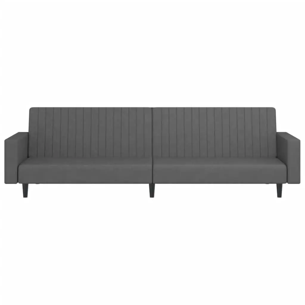 Convertible Sofa Bed Velvet Grey 2 Seater