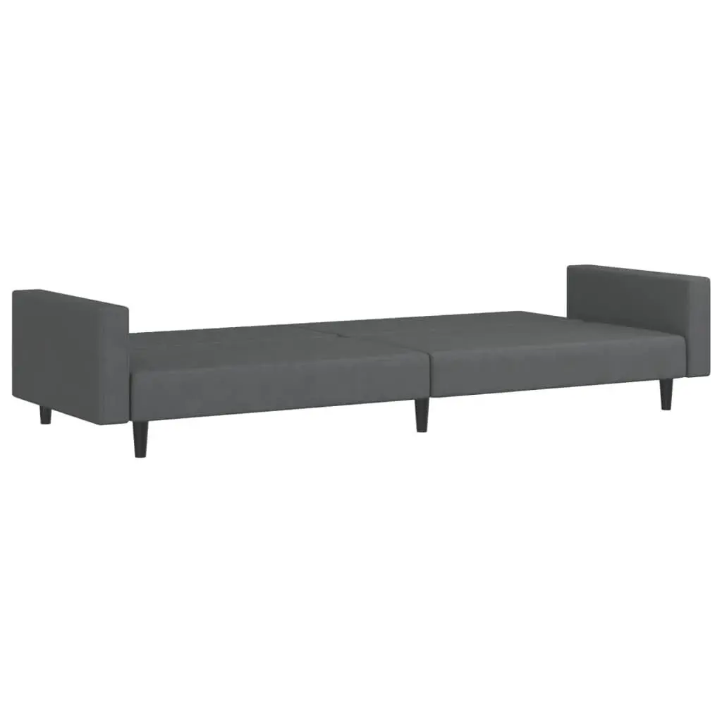 Convertible Sofa Bed Velvet Grey 2 Seater