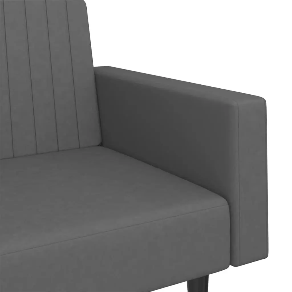 Convertible Sofa Bed Velvet Grey 2 Seater