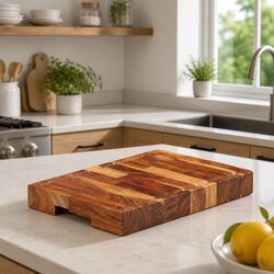 Solid Wood Chopping Board 30x21x4 cm Kitchen Cutting Serving Acacia Natural