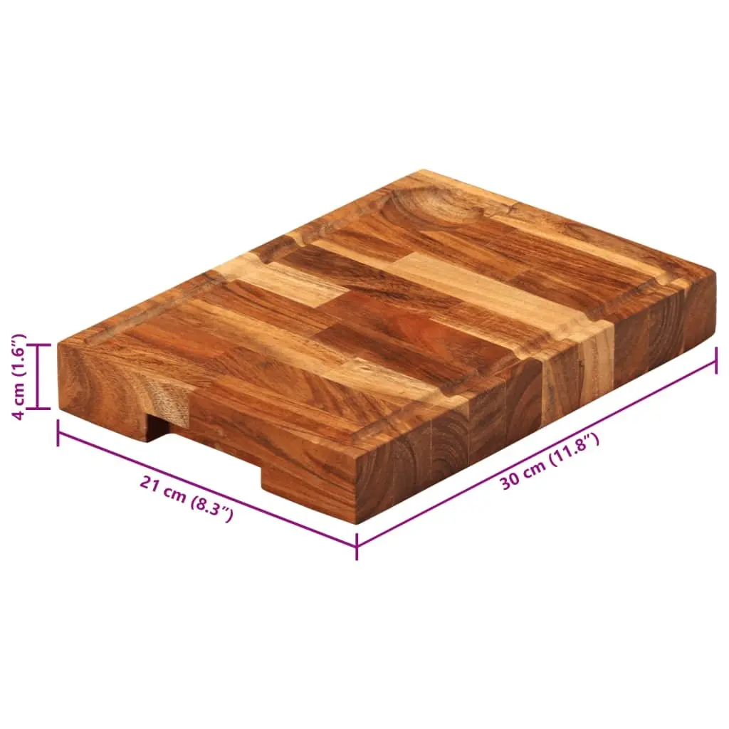 Solid Wood Chopping Board 30x21x4 cm