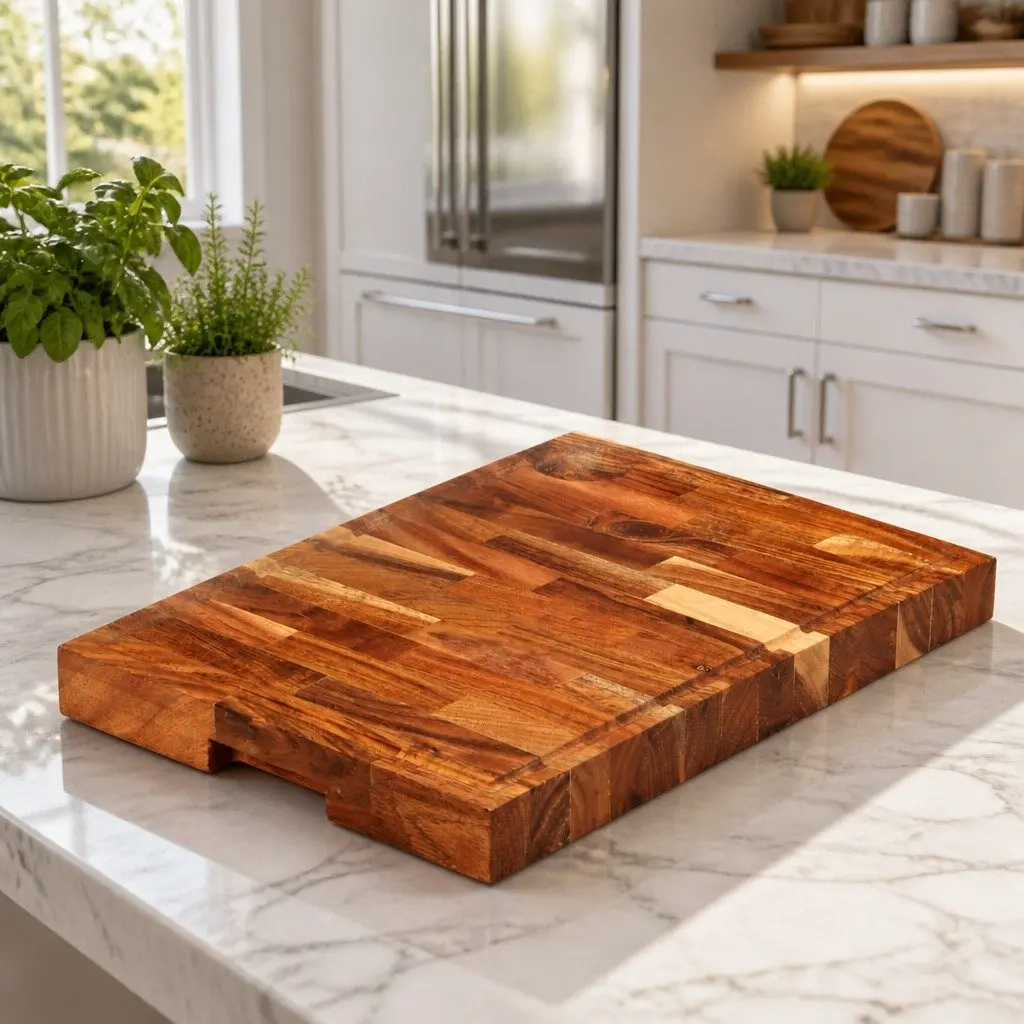 Acacia Wood Chopping Board 42x30x4 cm for Cutting & Serving