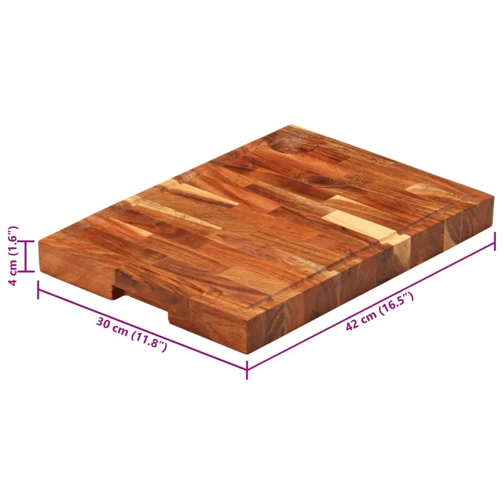 Chopping Board Solid Acacia Wood 42x30x4 cm Brown